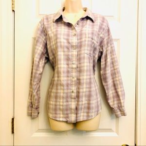 Women’s LL Bean Flannel Shirt XL 18-20 Lavender